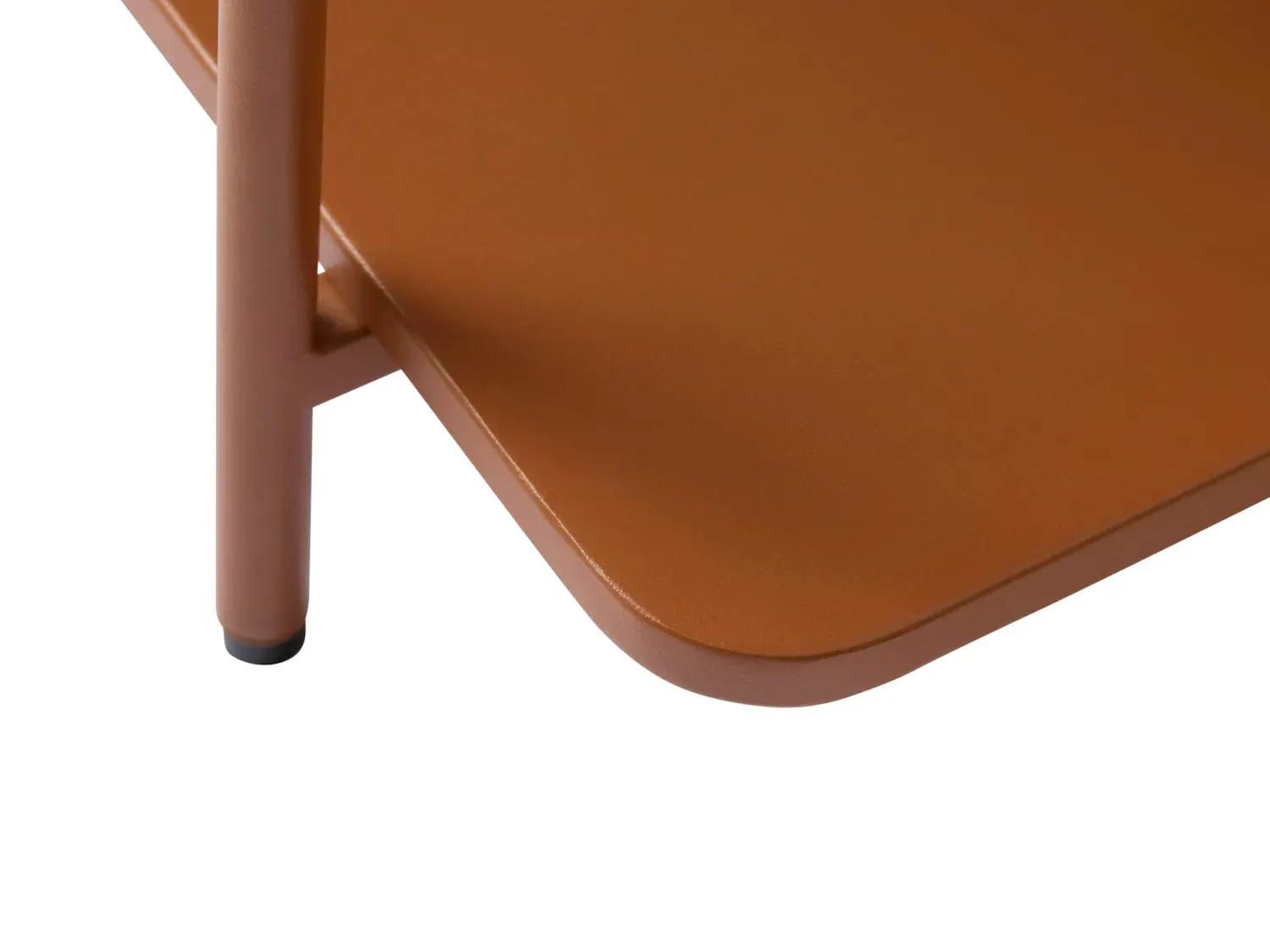 Stolik kawowy metalowy YUBA z półką 75x75 cm - ceglasty - UN_54860000