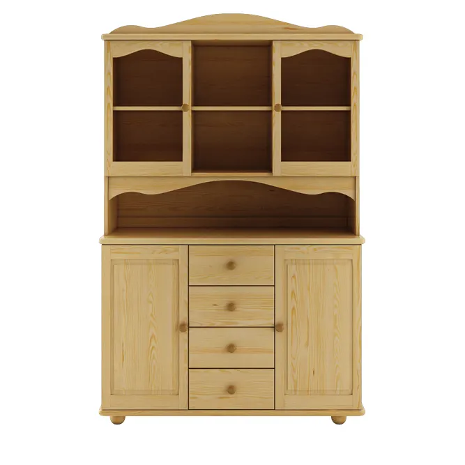 KW103 kredens/witryna/biblioteczka S118 W190 G47 sosna orzech DREWMAX