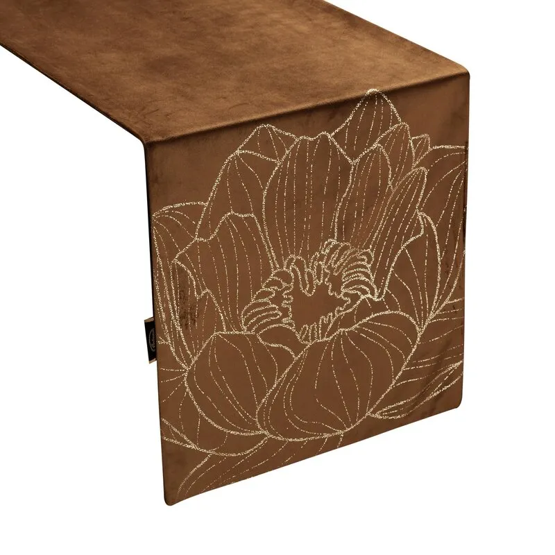 OBRUS BLINK 13 35 X 220 CM BRĄZOWY - EU_390089