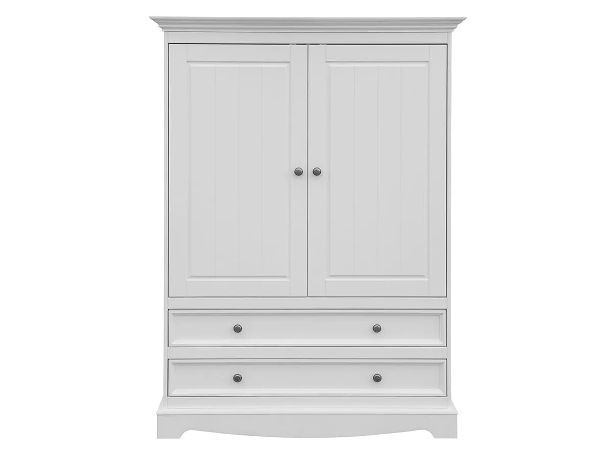 Bieliźniarka BELLUNO ELEGANTE 2-drzwiowa z 2 szufladami - biała - PL033B