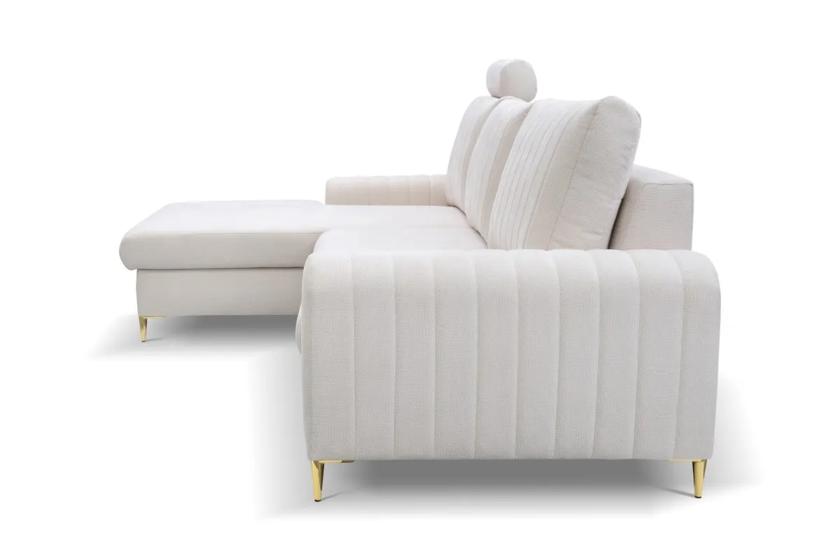 Narożnik rozkładany z pojemnikiem MONACO LOFT 251 cm lewy kremowy - MONACO_NAR_LOFT1_L