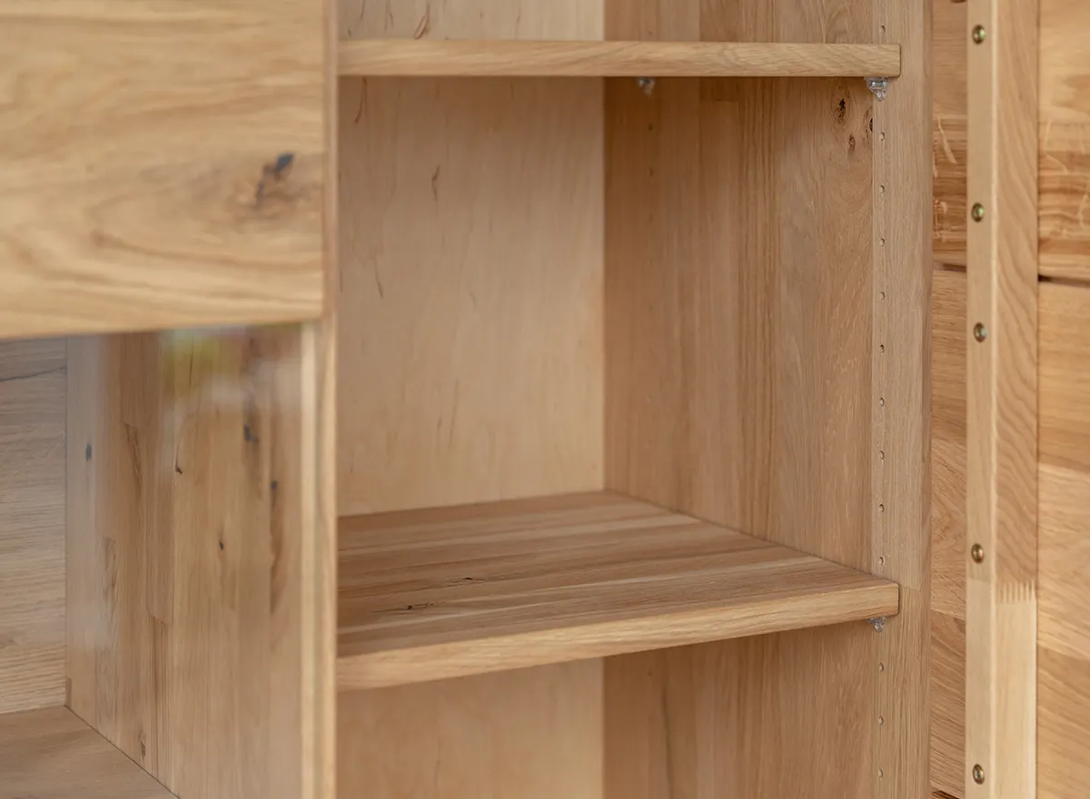 Witryna drewniana szklana DIVISIONE z oświetleniem lewa dąb olejowany - ZIDIV02L