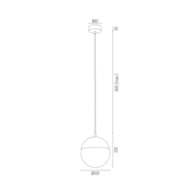 LIVIA_4030-4029 Lampa wisząca LIVIA chromowana opal czarny przewód 100x20cm - 4030