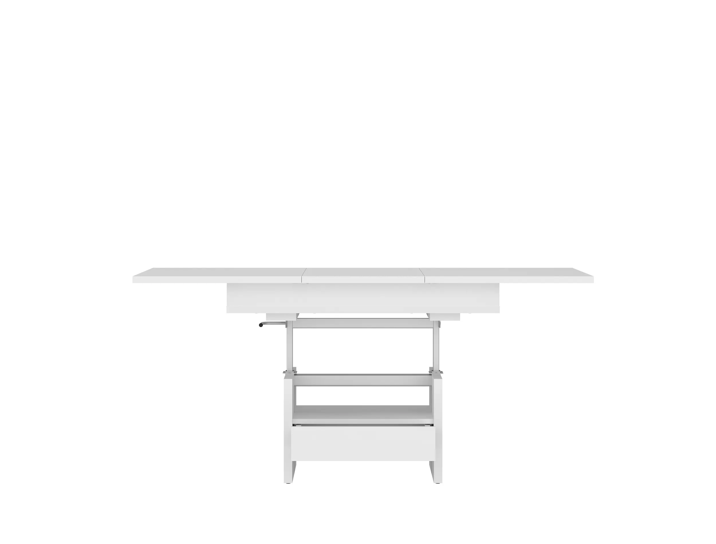 Ławostół rozkładany z podnośnikiem i szufladą CORTADO 65x110(150) biel alpejska CRTT02