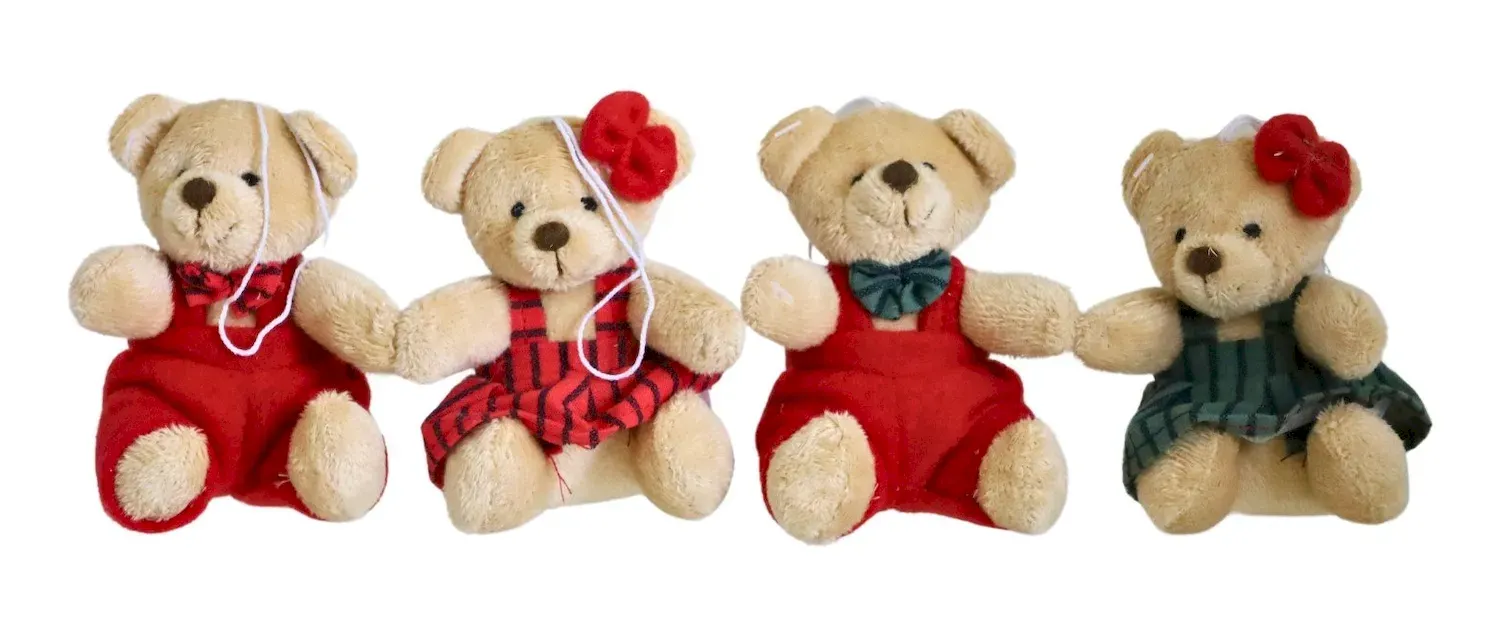 Breloczek MIŚ BRĄZOWY 4 sztuki wielokolorowe