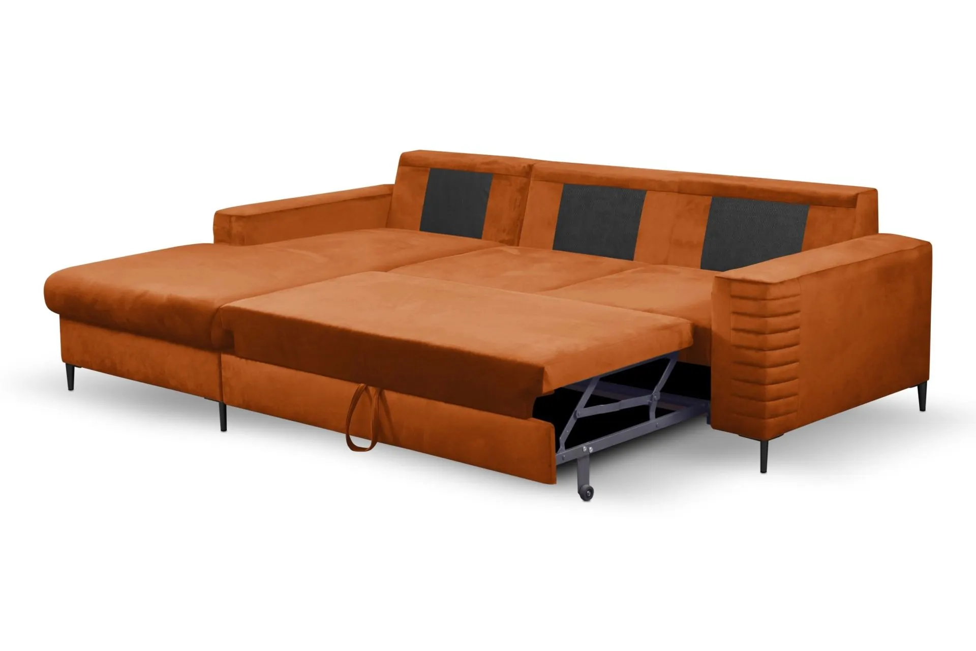 Narożnik rozkładany z pojemnikiem COLLIN VELLUTO 253 cm lewy ceglasty - COLILIN_NAR_VELLUTO33_L