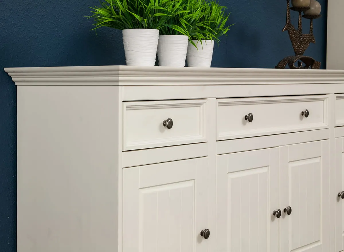 Komoda BELLUNO ELEGANTE 4-drzwiowa z 3 szufladami - biała - PL004B