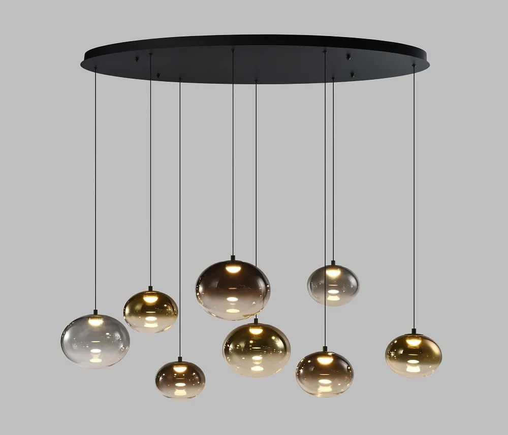 lampa wisząca, kule szklane, globowa, zawiesie, metalowa oprawa