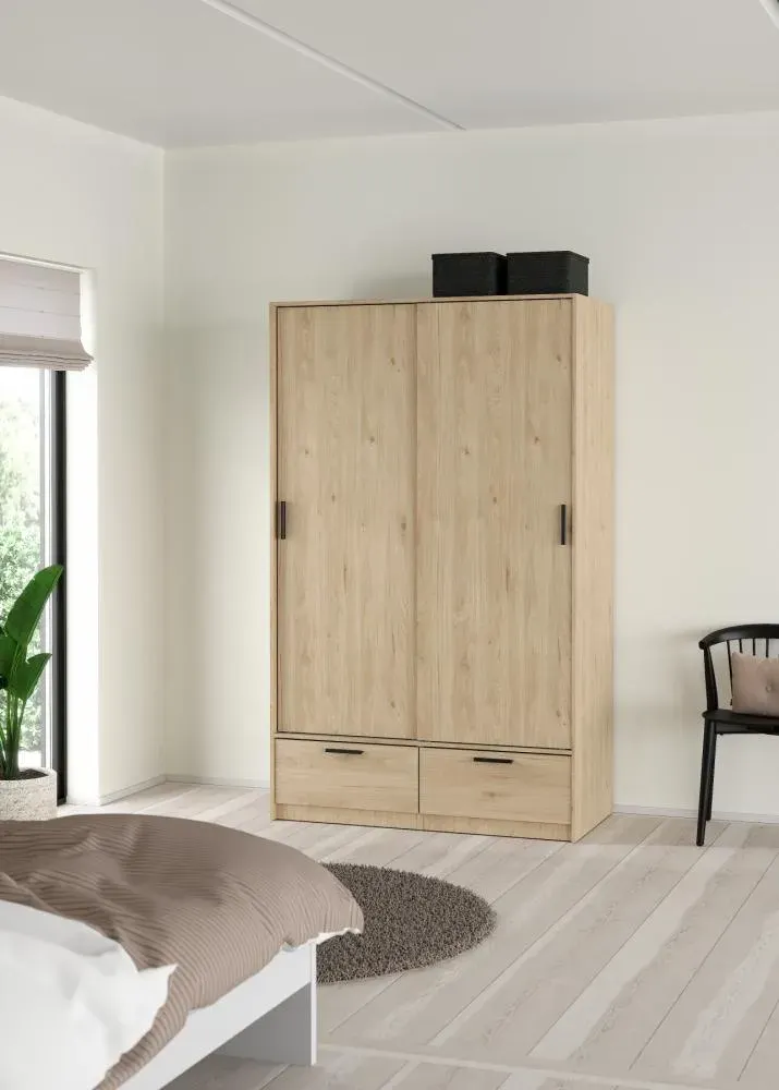 Szafa 2-drzwiowa z 2 szufladami LINE 120 cm Jackson Hickory - TV_74324HLHL