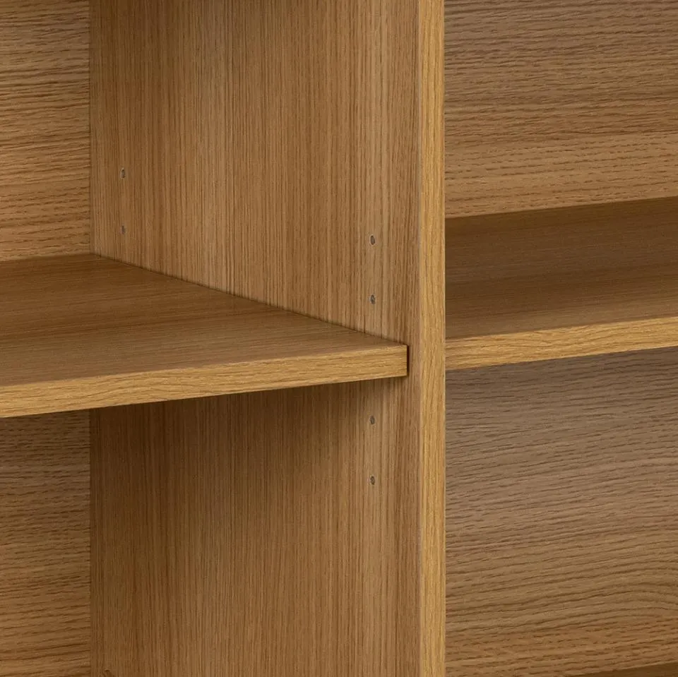 Komoda 2-drzwiowa MORGAN 160x40x80 Fornir dębowy lakierowany- lamele — zdjęcie 7
