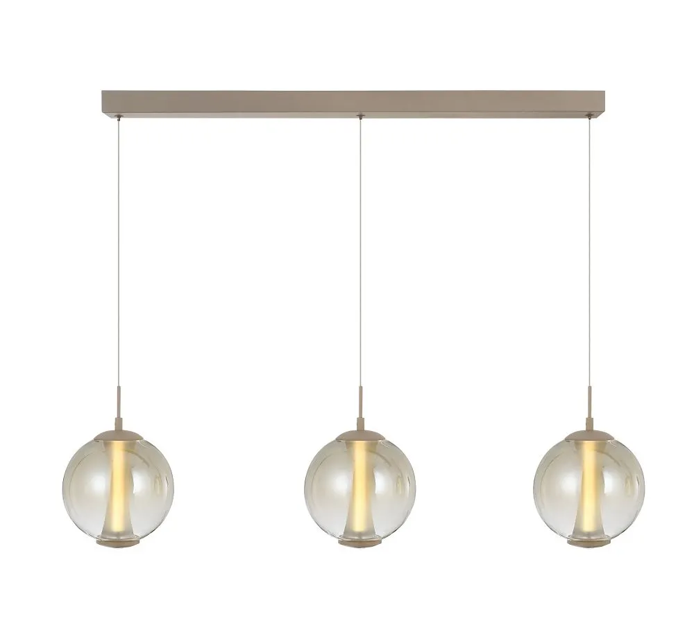 Lampa wisząca ORLEANS trójka prosta LED kaszmirowa