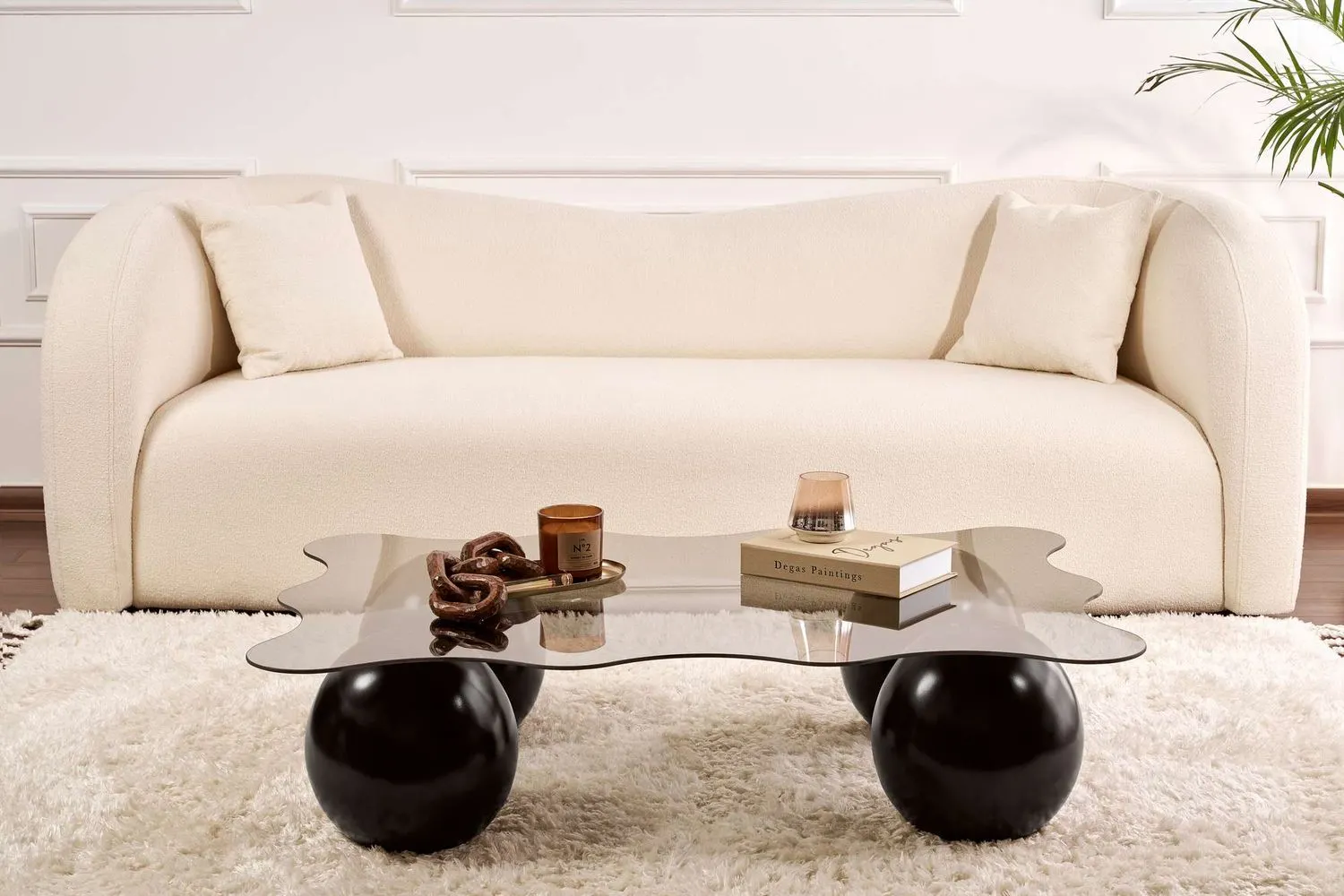 Stolik kawowy NOXA 80x120 cm nogi kuliste czarne blat szary - ASI_857NRD1126