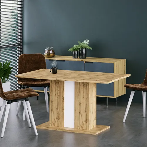 Stół na podstawie CROSBY 76x138 dąb wotan biały - INT_5002608