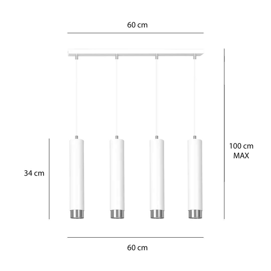 Lampa wisząca KIBO 4 biały chrom — zdjęcie 8