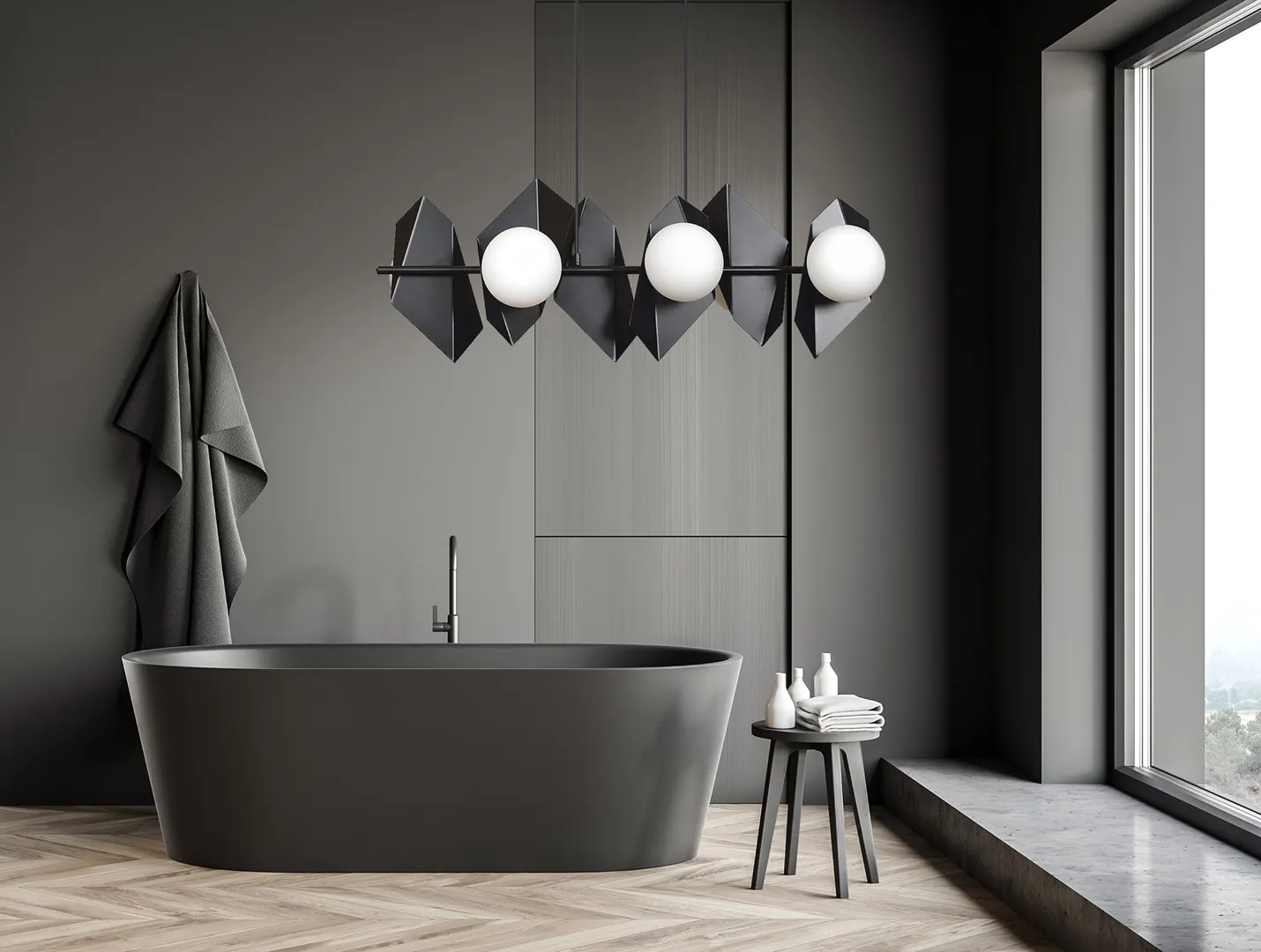 Lampa wisząca DRIFTON 6 czarny biały — zdjęcie 9