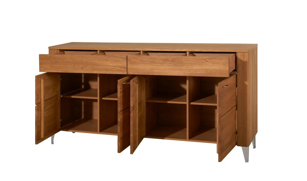 Komoda LATINA 45 drewniana 4-drzwiowa z 2 szufladami dąb miodowy 180x91x42cm - TH-100-1473