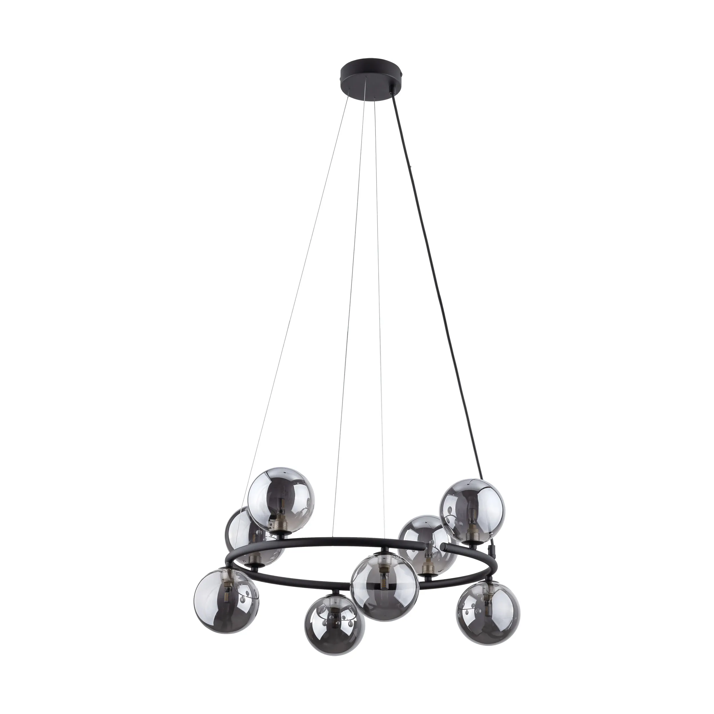 Lampa wisząca ANABELLE z okrągłymi szklanymi kloszami 140x62cm