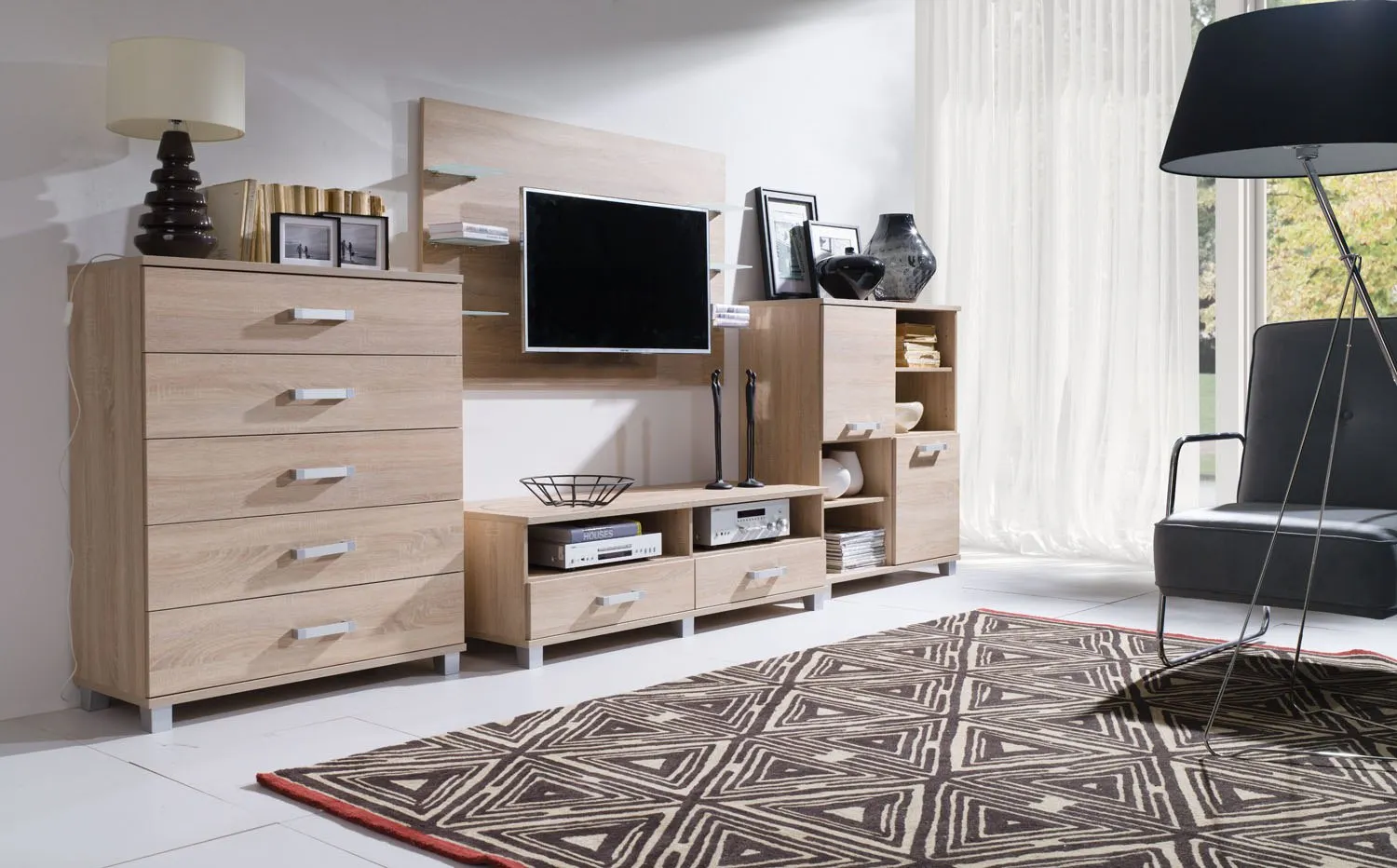 Komoda z szufaldami Maximus M36 dąb sonoma - M36SONOMA