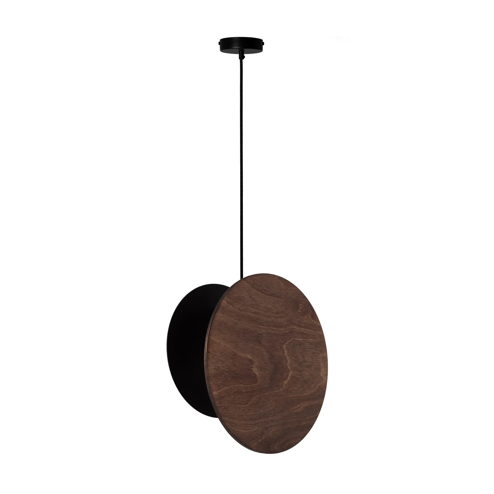 Lampa wisząca TOLA 1 czarno-brązowa efekt drewna