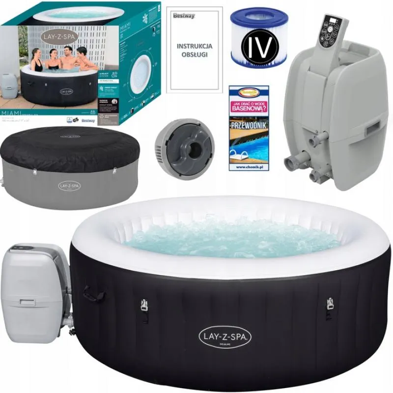 JACUZZI LAY-Z-SPA MIAMI AIRJET z pokrywą 196x66 - BES6001D