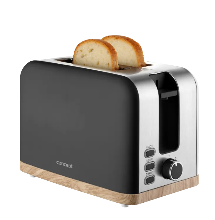 toster, toaster, metalowy, drewniana baza, kroki chleba