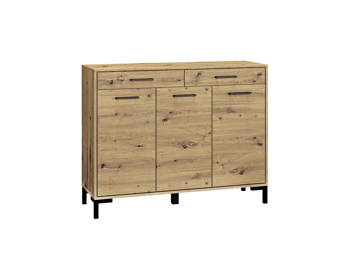 Komoda 3-drzwiowa z 2 szufladami NEVIO 14 dąb artisan