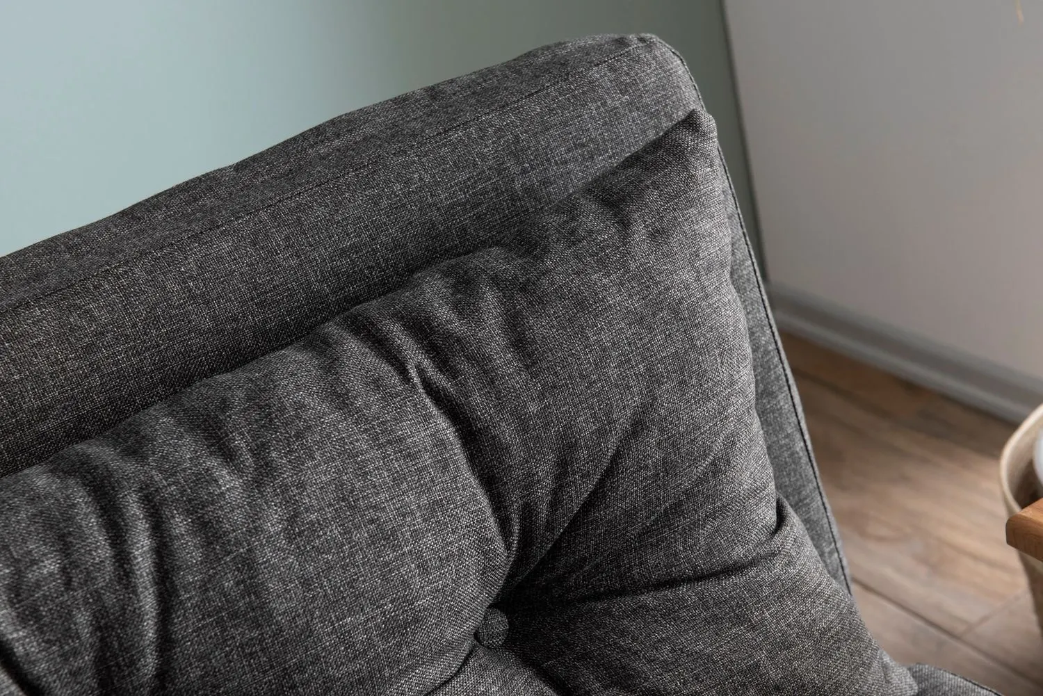 Sofa rozkładana 2-osobowa z lnianą tapicerką SANDO ciemnoszara — zdjęcie 11