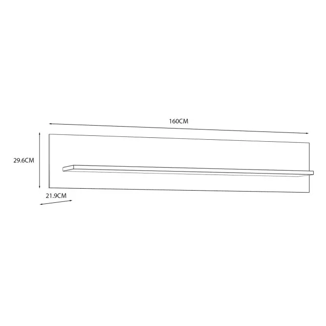 Półka wisząca CHISBURY - dąb riviera, modrzew jasny sibu - BHLB01-M482