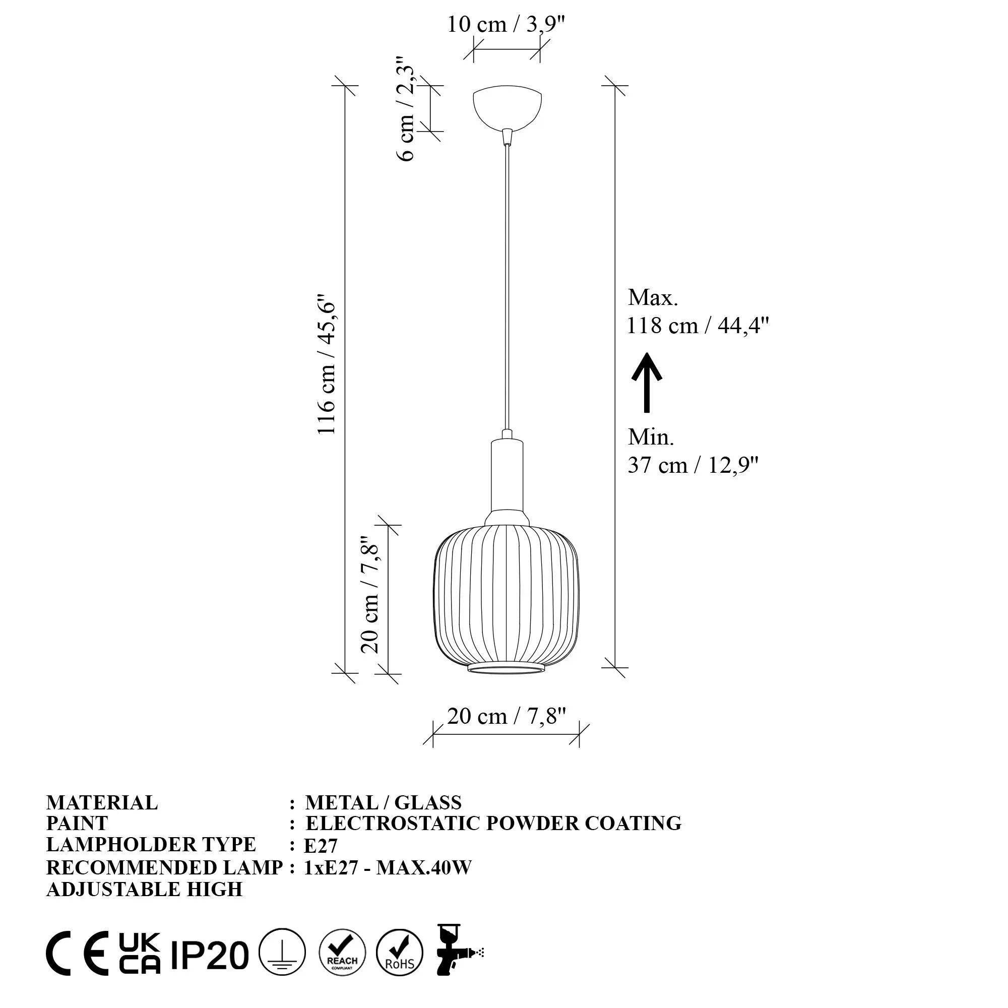 Żyrandol ASKER ryflowany klosz złoty biały - ASI_521SHN3584