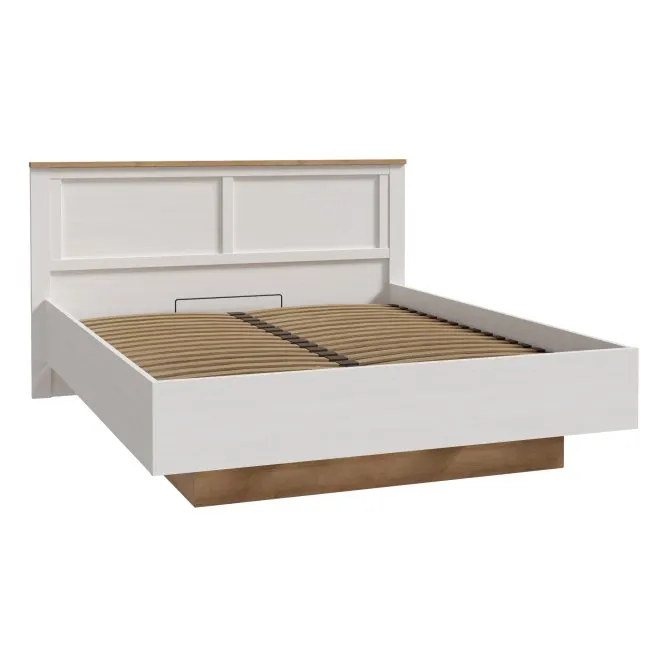 Łóżko ze stelażem CHISBURY 160x200 - dąb riviera, modrzew jasny sibu Łóżko ze stelażem CHISBURY 160x200 - dąb riviera, modrzew jasny sibu