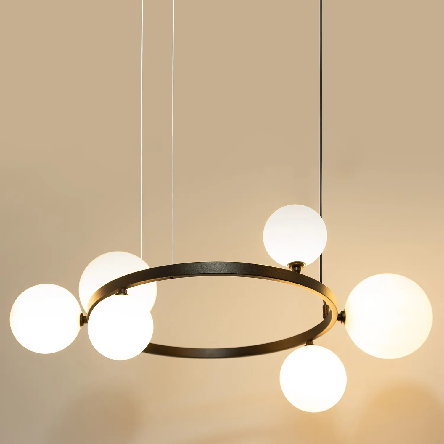 Lampa wisząca BOLERO 6 klosz biały - SI_41319