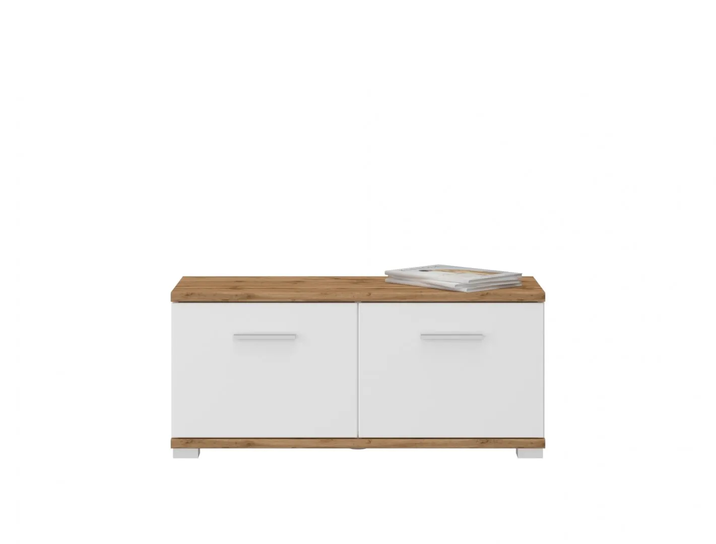 Szafka na buty 2-drzwiowa HOLA HOLG05 Biały, Dąb Wotan, Biały Połysk - 6008003014928