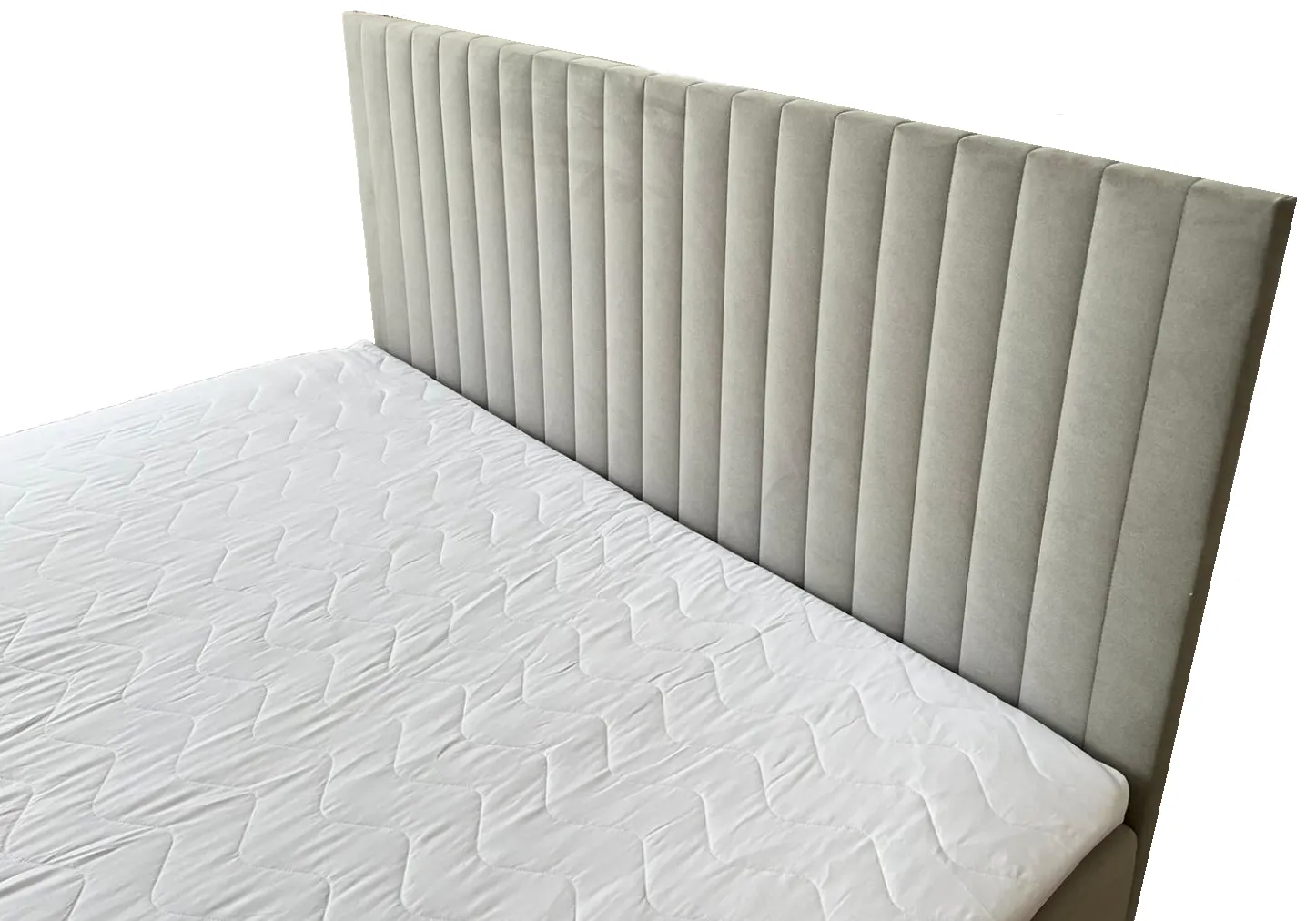 Łóżko kontynentalne VEGAS z materacem i topperem 160X200 beżowy - RU112245