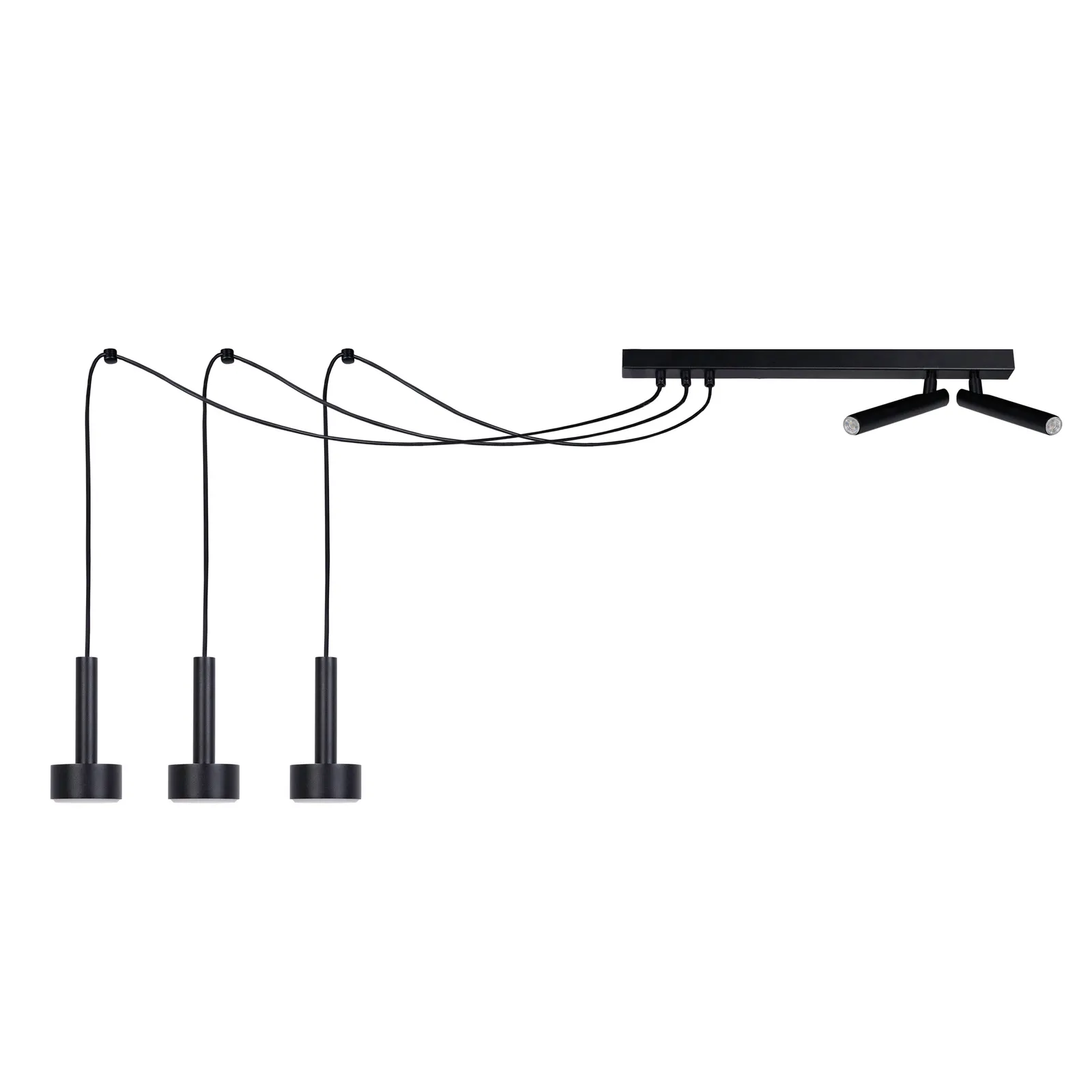 Lampa wisząca stalowa STAMP SPIDER 3 + 2 x plafon czarny