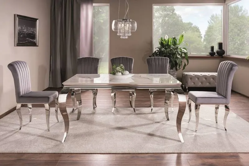 KRZESŁO PRINCE Velvet szary/Chrom TAP. 195 SIGNAL - PRINCEVSZCH