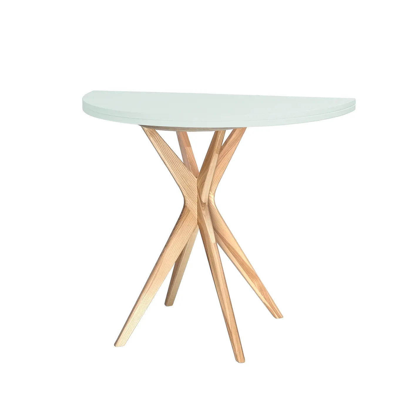 Półokrągły stół rozkładany JUBI śr. 100cm miętowy Stolik kawowy, Meble, Tabela, Stół do jadalni