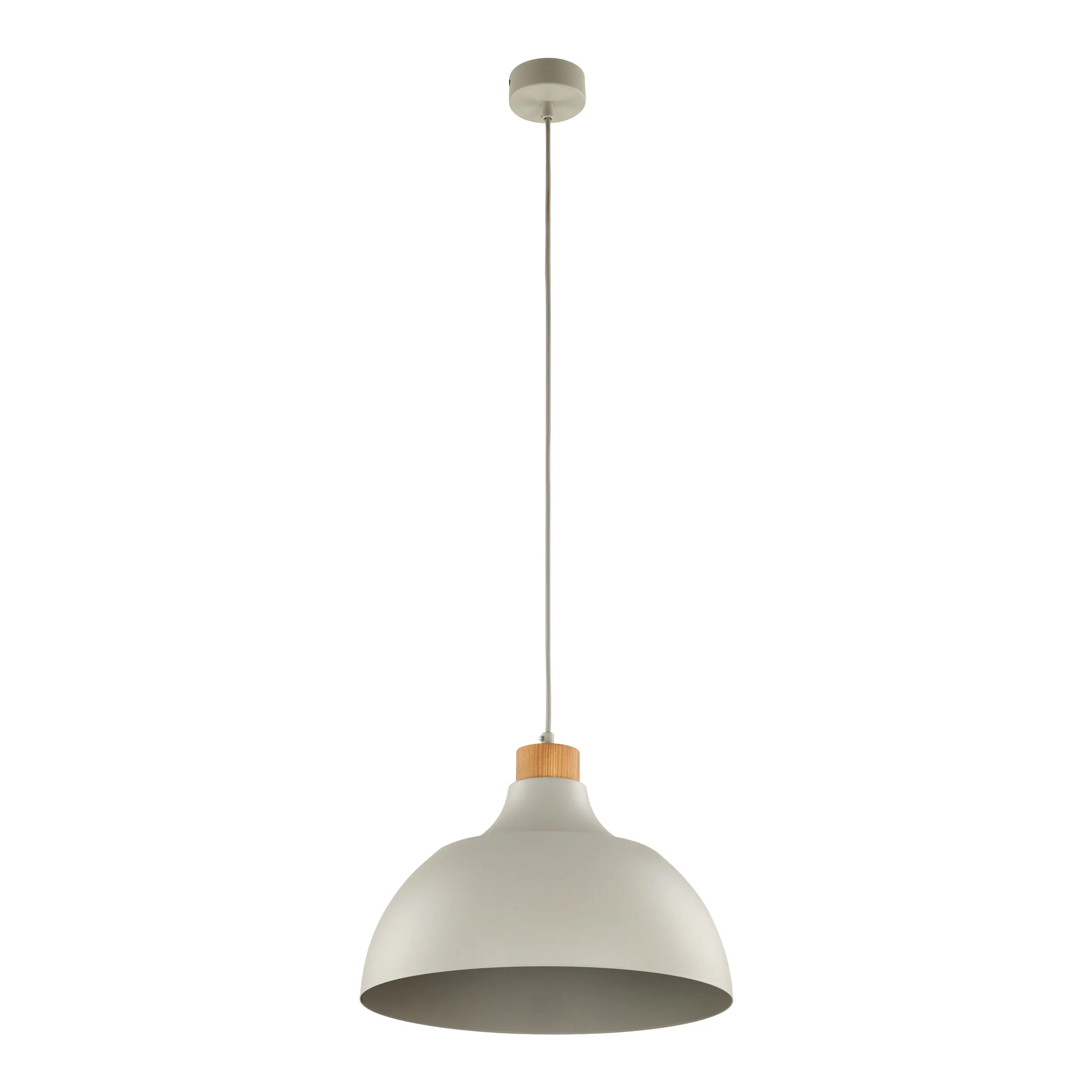 Lampa wisząca CAP beżowa z drewnianym elementem okrągła 170x34cm