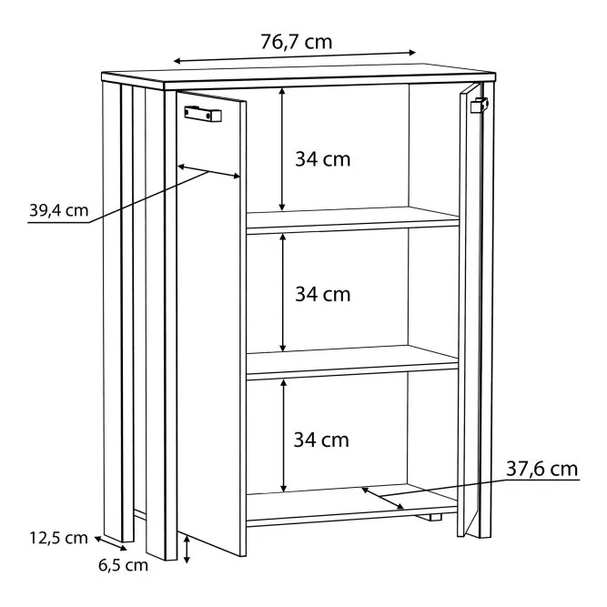 Szafka CLIF 2-drzwiowa - old wood vintage, beton - CLFR325-C546