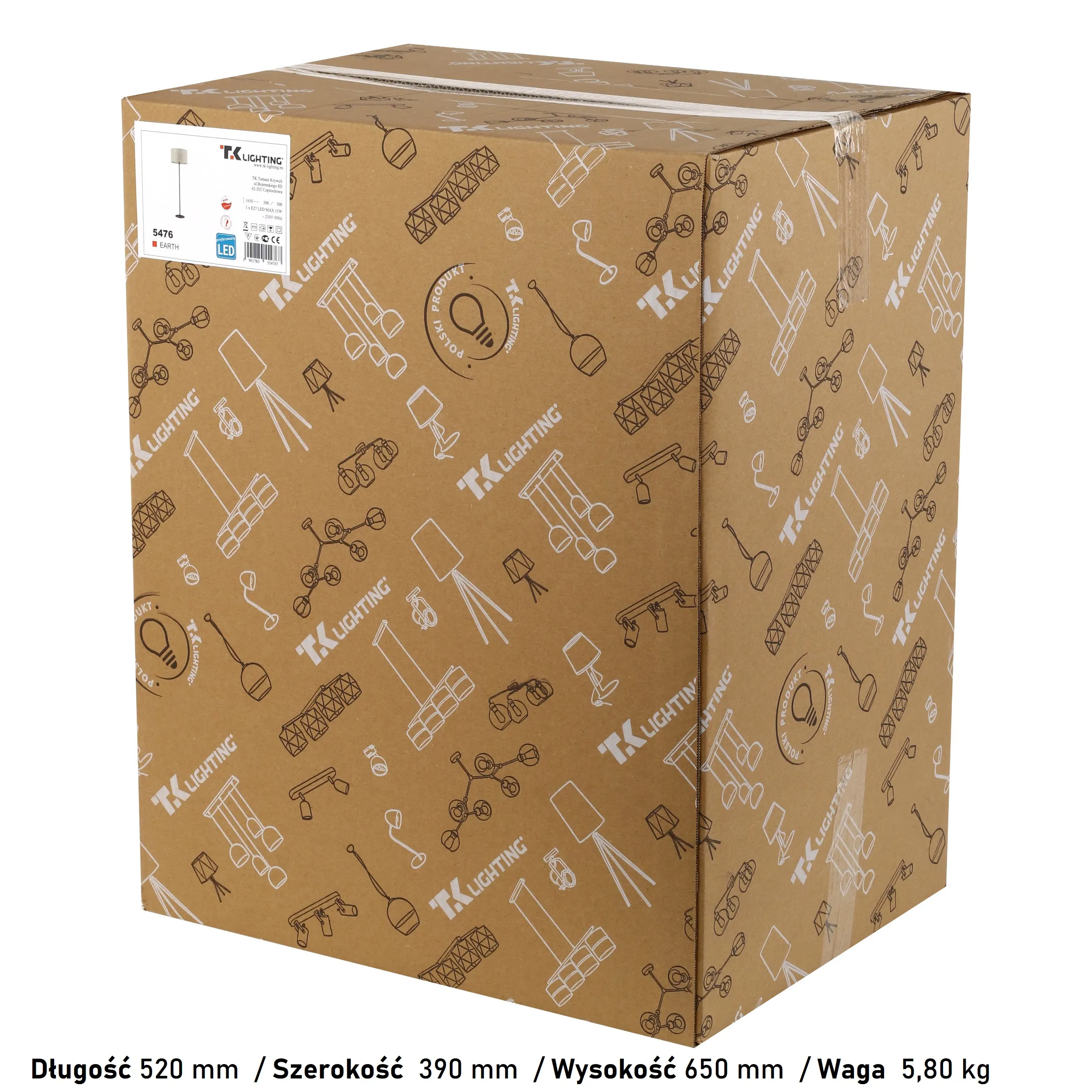 Lampa podłogowa EARTH czarna z zielonym okrągłym abażurem z tkaniny 159x50cm - TK_5476