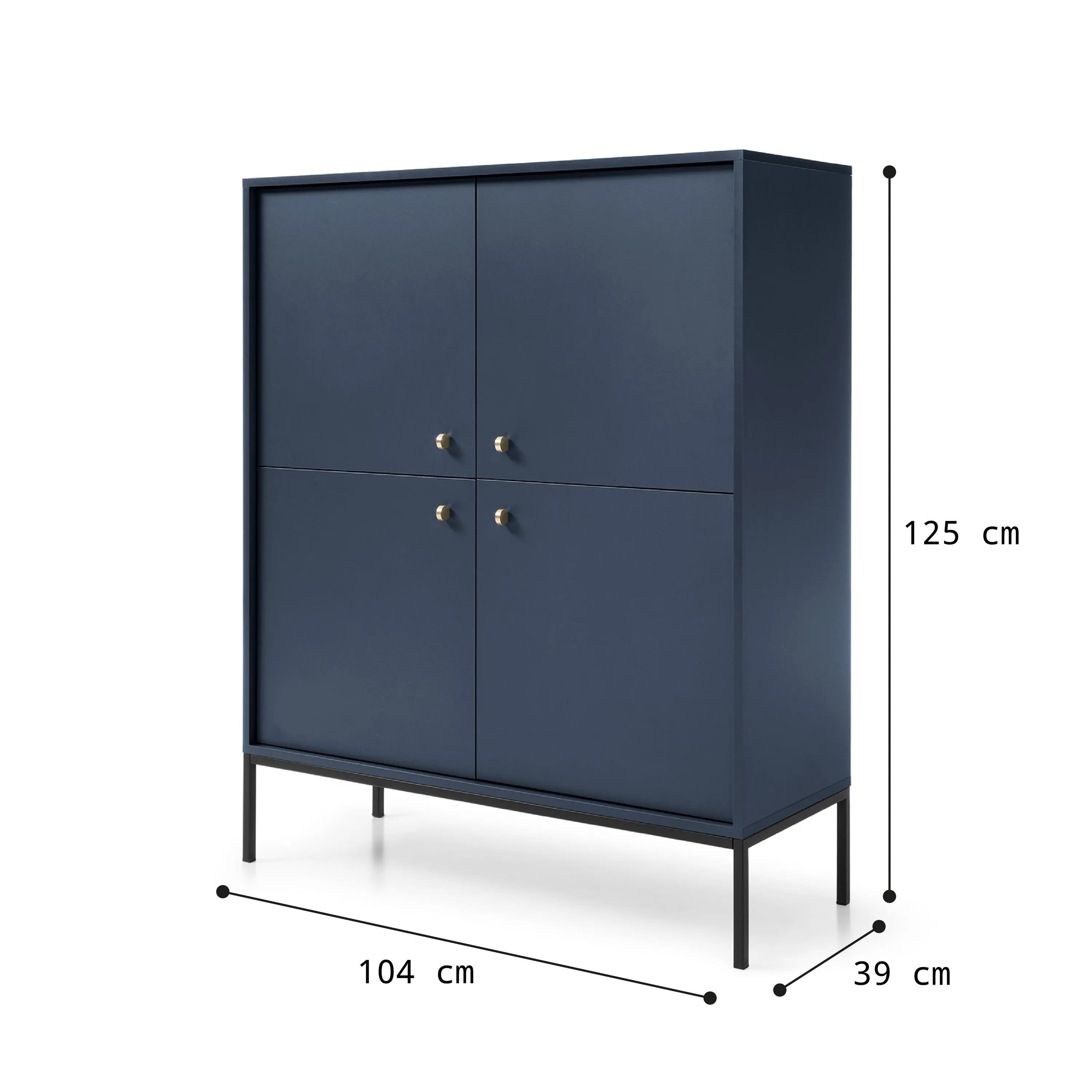 Komoda 4-drzwiowa MONO Granatowy, Czarny — zdjęcie 7