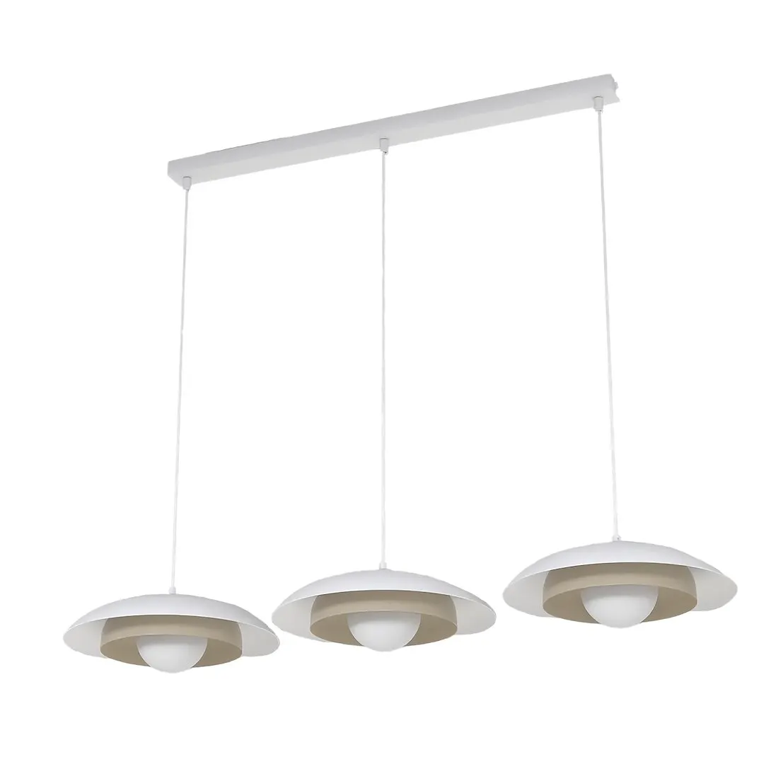Lampa wisząca metalowa SKIN 3 WH beżowo - biała — zdjęcie 4