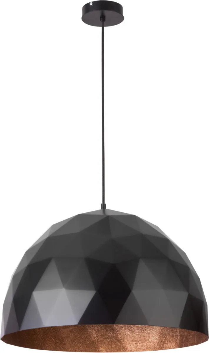 Lampa wisząca DIAMENT L czarno-miedziana