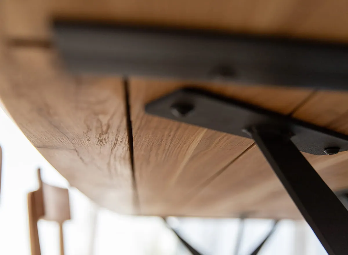 Stół dębowy SISTINA 160x90 na metalowych nogach, naturalny, olejowany - SISTINA160X90