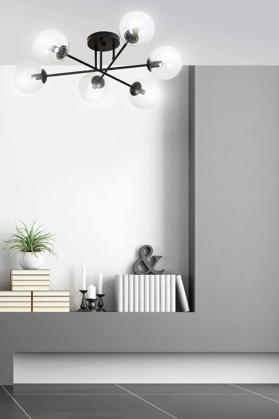 Lampa sufitowa BRENDI Czarny 831/6B - 831/6B