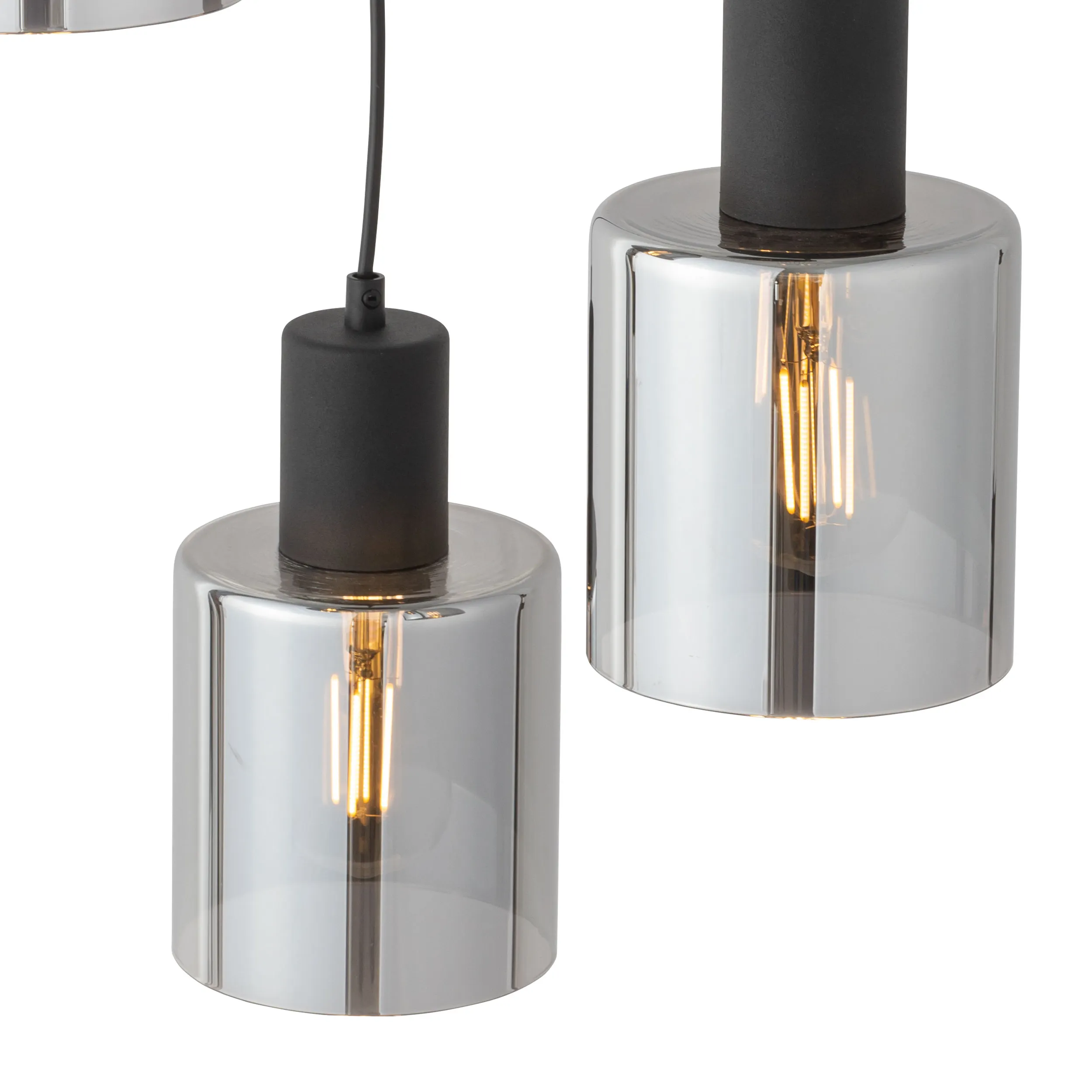 Lampa wisząca SIERRA czarna z lustrzanymi szklanymi kloszami 100x32cm - TK_6655