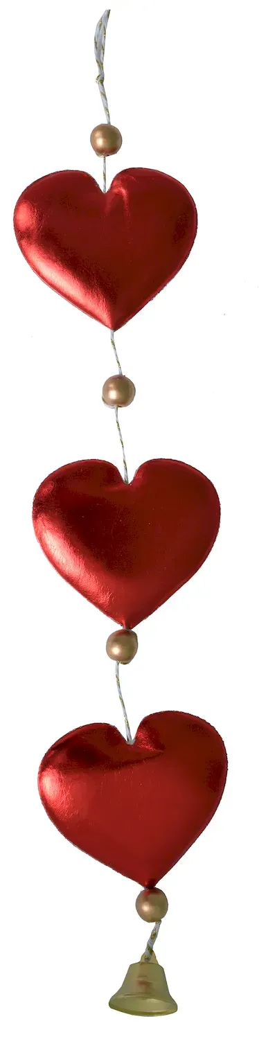 Sznur świąteczny Z SERCAMI I DZWONECZKAMI 224 czerwony Sznur świąteczny Z SERCAMI I DZWONECZKAMI 224 czerwony