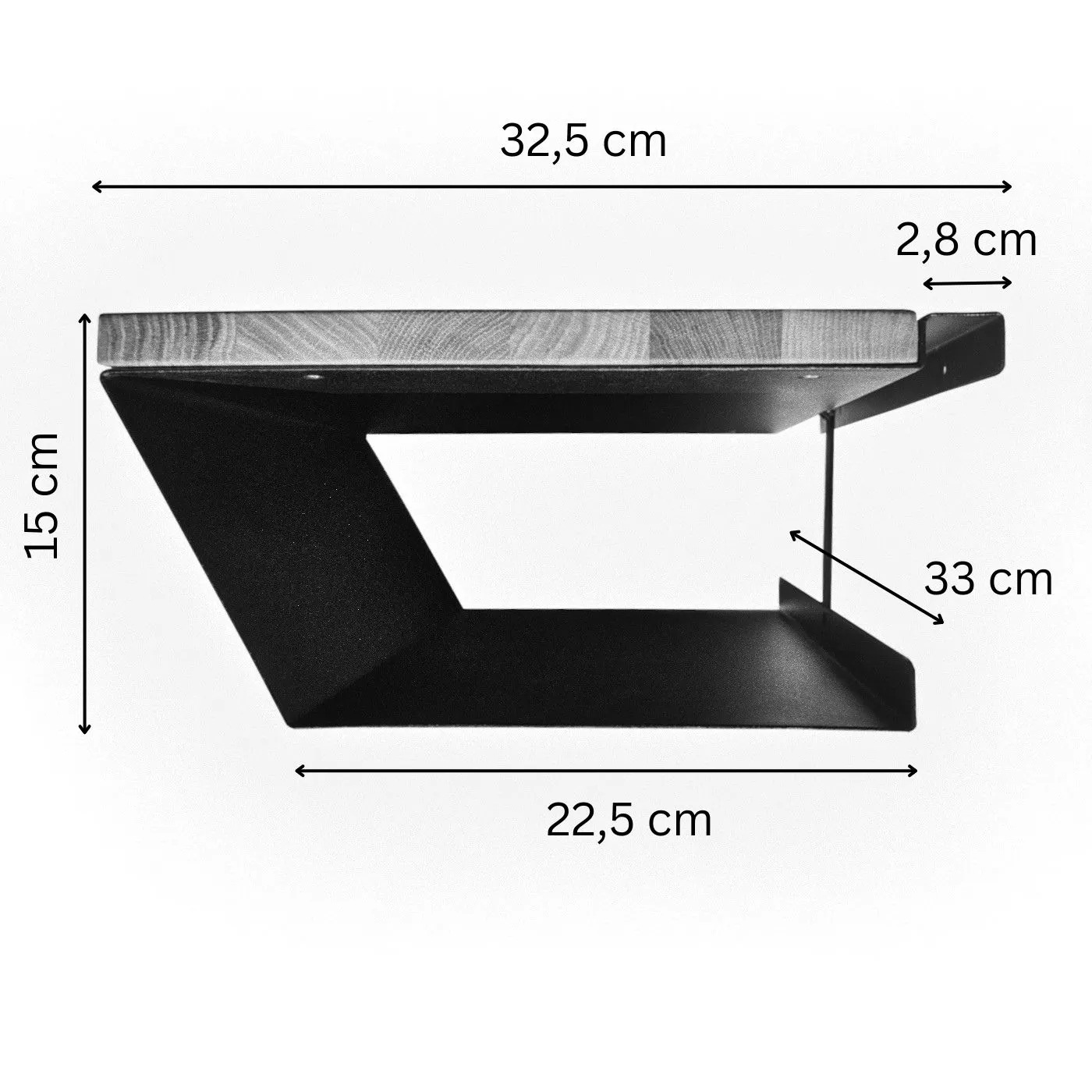 Szafka nocna wisząca dębowa FUSION 45x33 drewniano-metalowa - GK_105587000