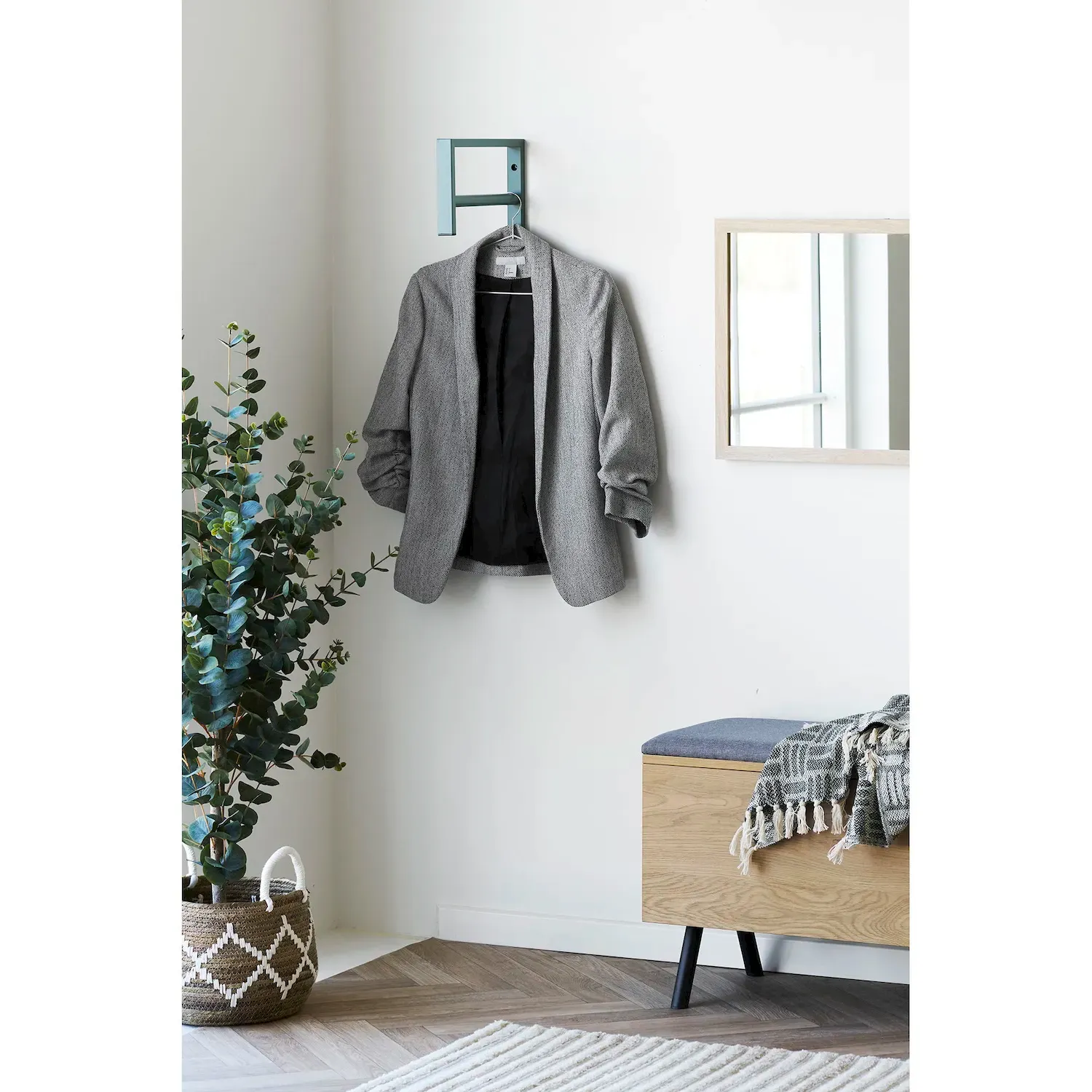 Wieszak ścienny metalowy TRENTO zielony - 4494096