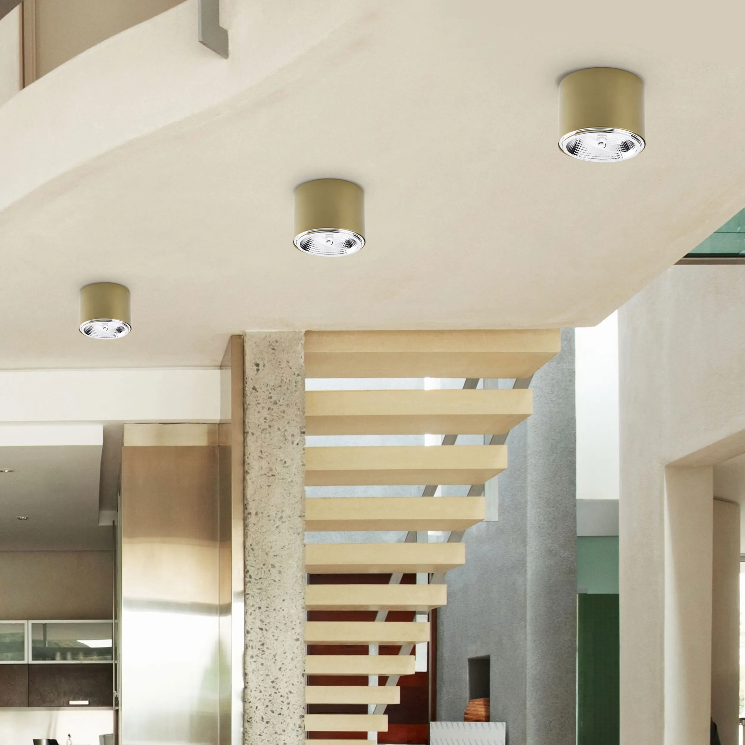 Oprawa natynkowa MORIS złota okrągła metalowa 11x8cm - TK_3349