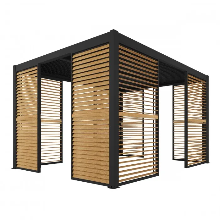 Pergola LUXE 4x4m antracyt z LED - MI_5905610251185